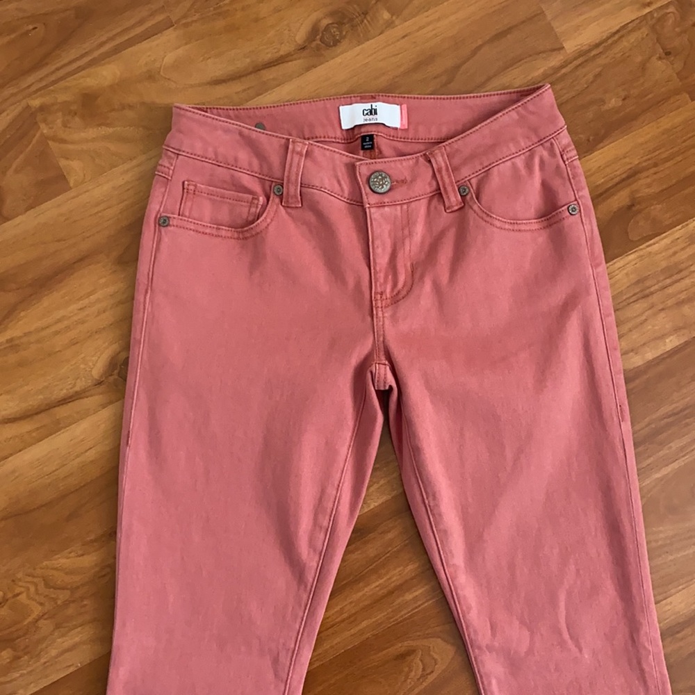 CAbi Women's Skinny Jeans in Coral / Pink Dust - Picture 3 of 11
